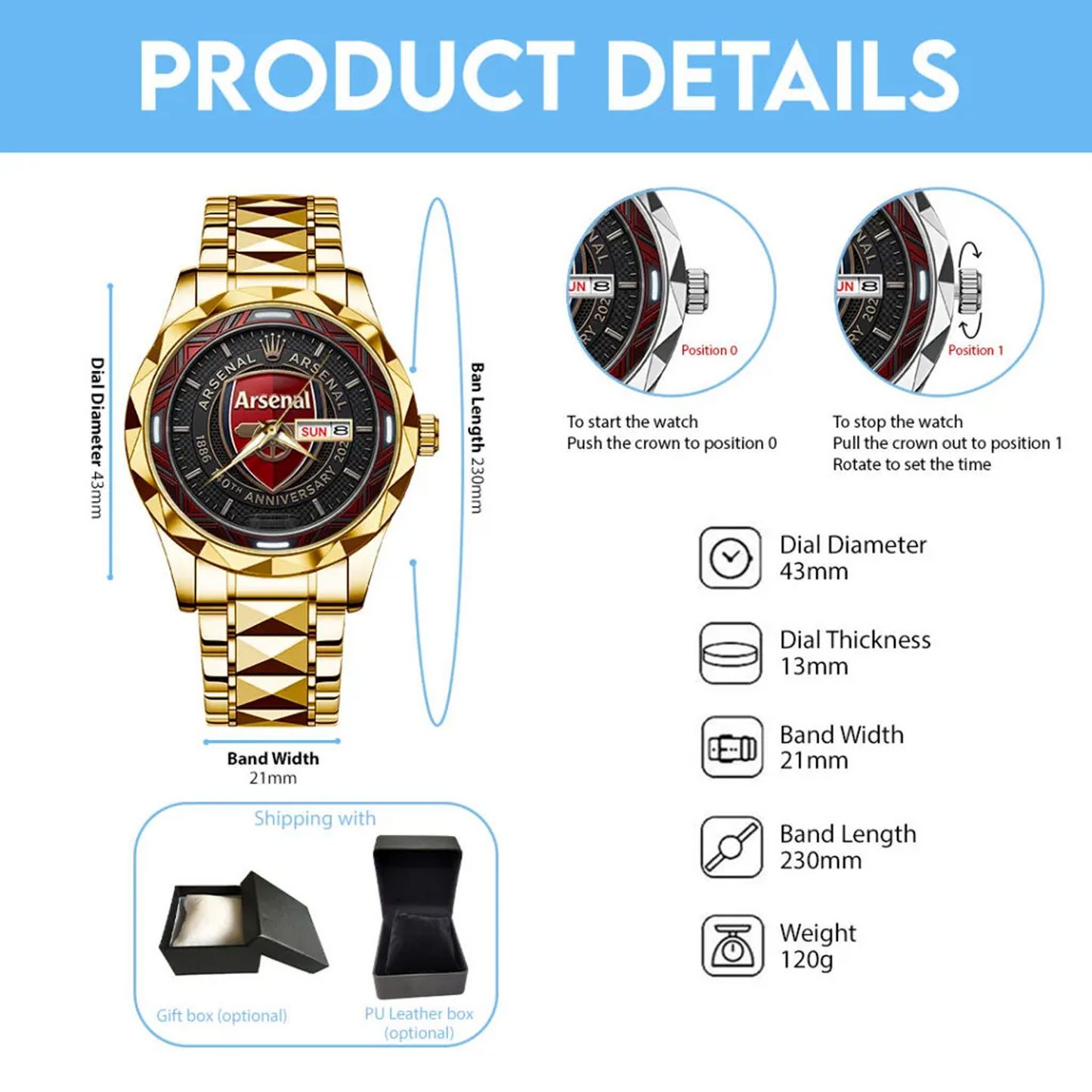 ARS x EPL Alloy Luxury Quartz Watch V2 DATND TANTD 200526