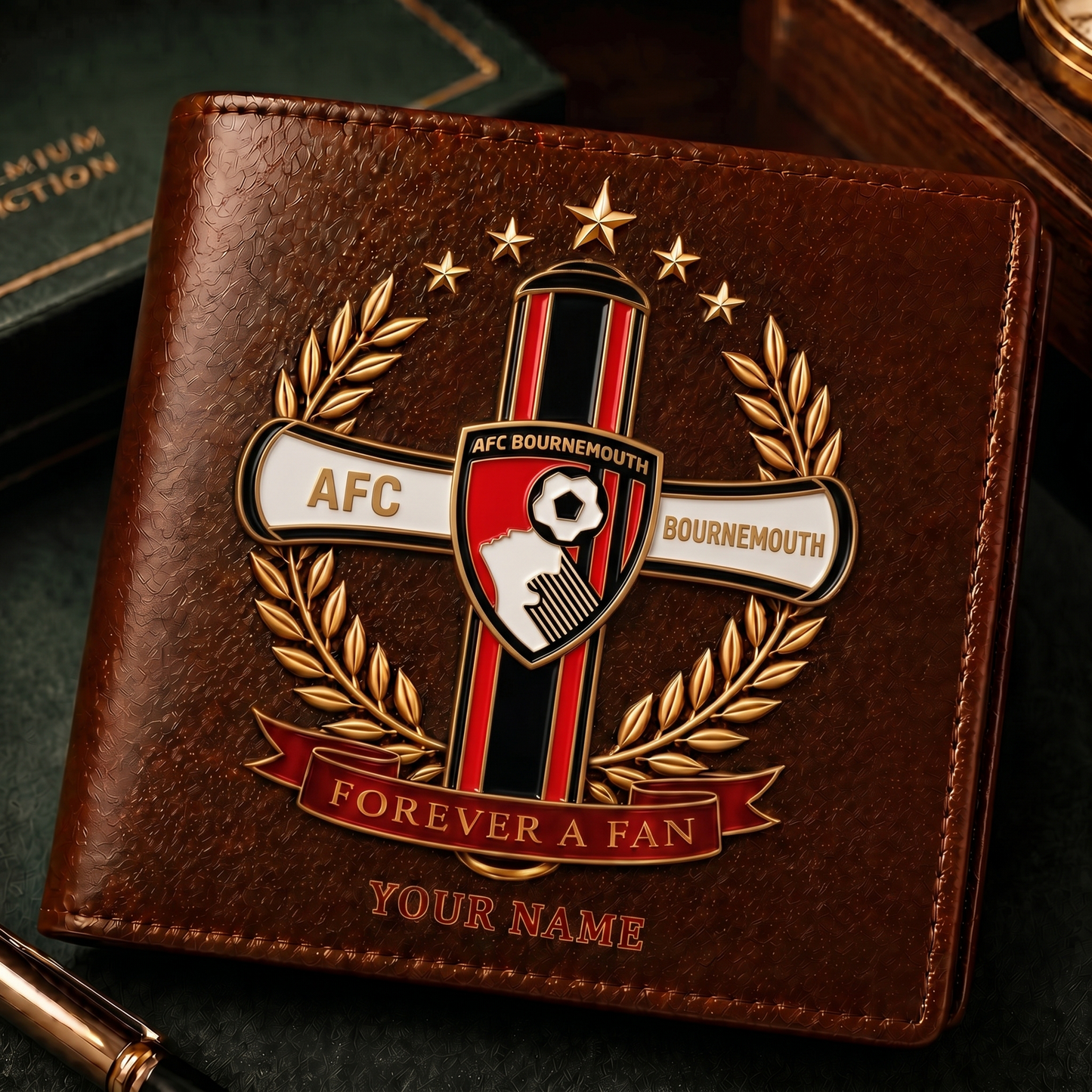 BOU x EPL Cross Men Leather Wallet Custom Any Name Gifts 230626