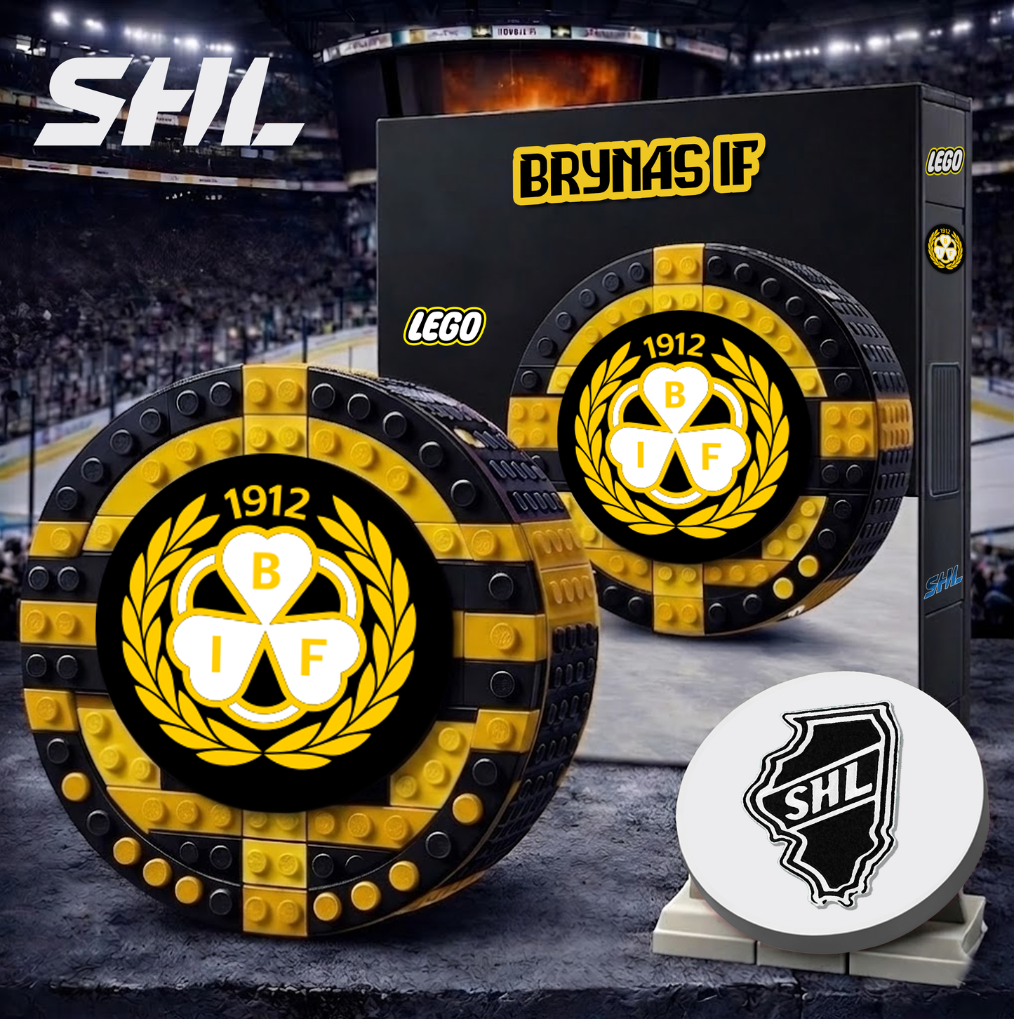 BRY x SHL Hockey 3D Puck Building Block Set Limited Editions NDT VHM 130426