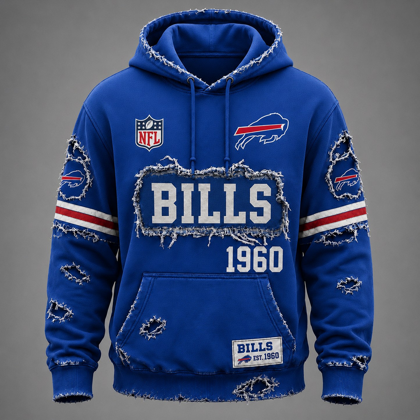BUF x NFL Distressed Premium Hoodie 0906 DatND DVT