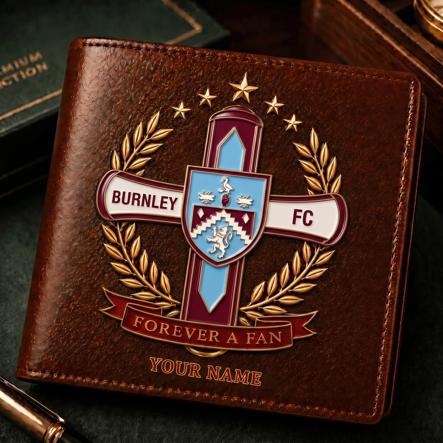 BUR x EPL Cross Men Leather Wallet Custom Any Name Gifts 230626