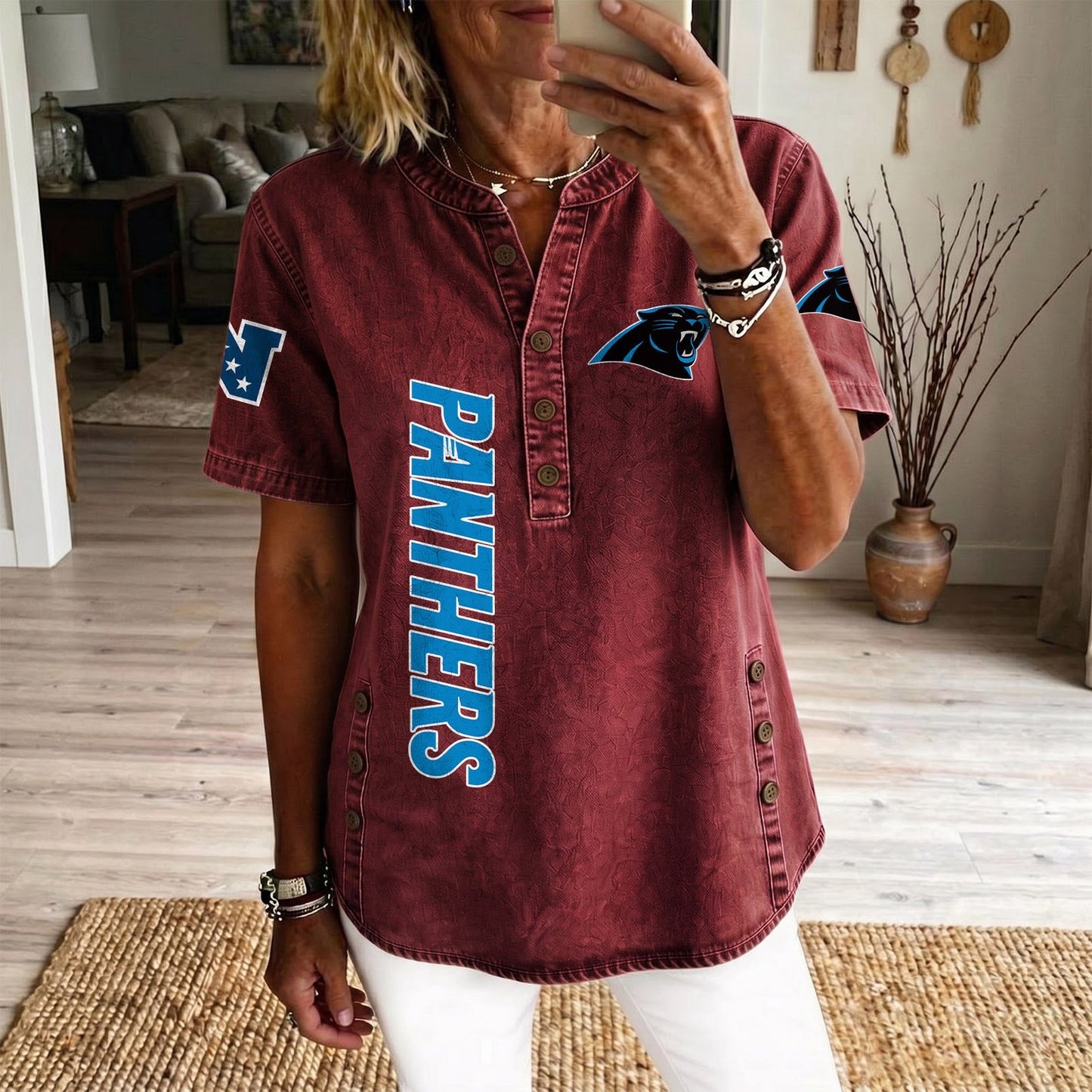 CAR x NFL Womenƒ??s Denim Casual Tops DATND LBN 190526