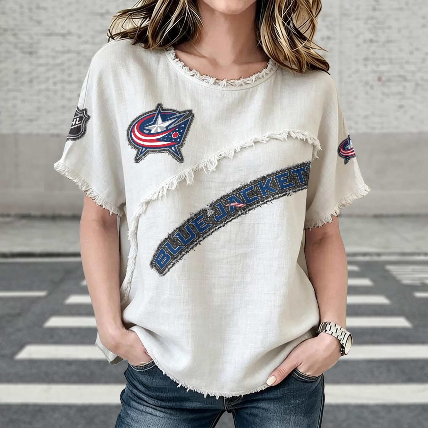 CBJ x NHL Womenƒ??s Vintage O-Neck 2905 DatND DVT