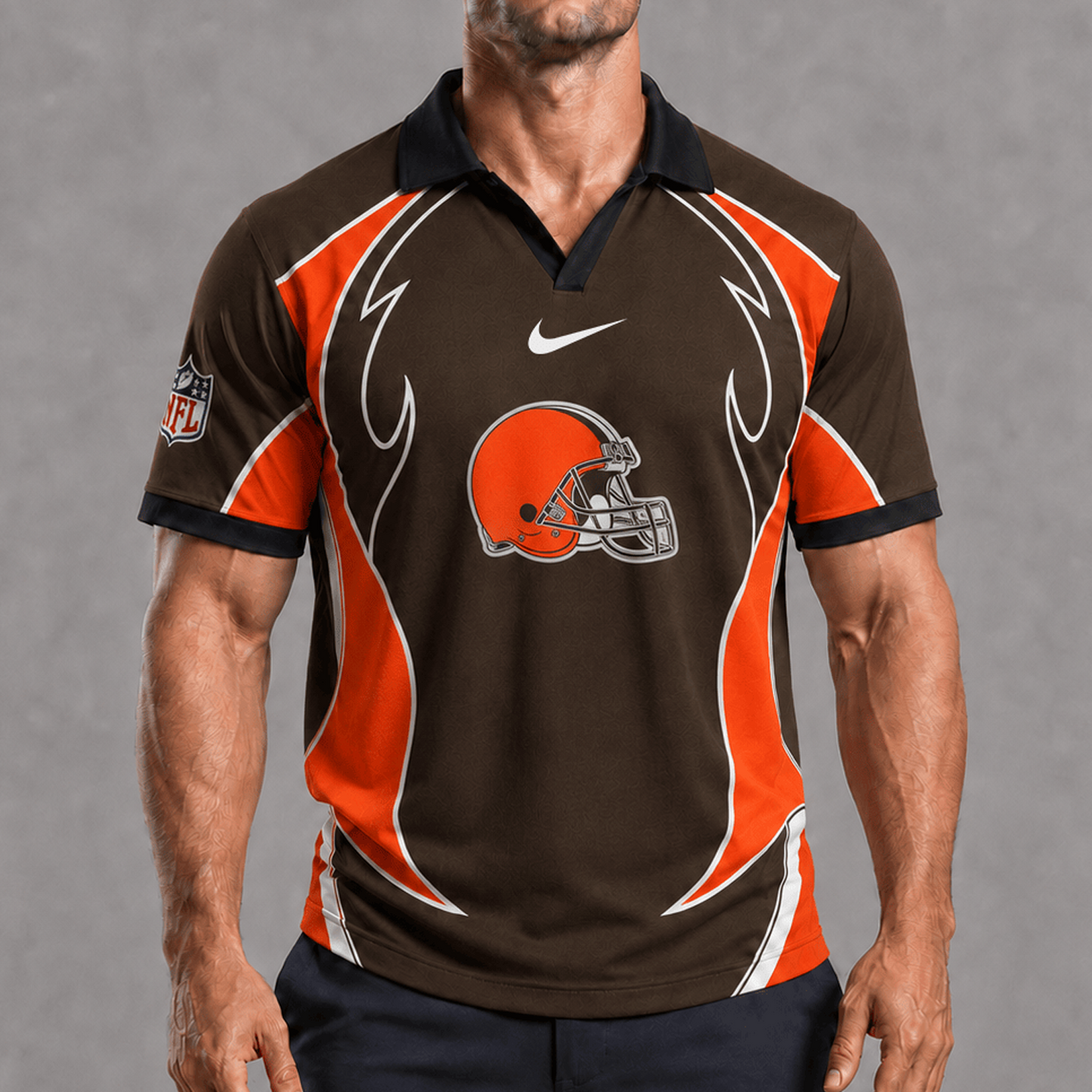 CLE x NFL Premium Rugby Polo Shirt 1506
