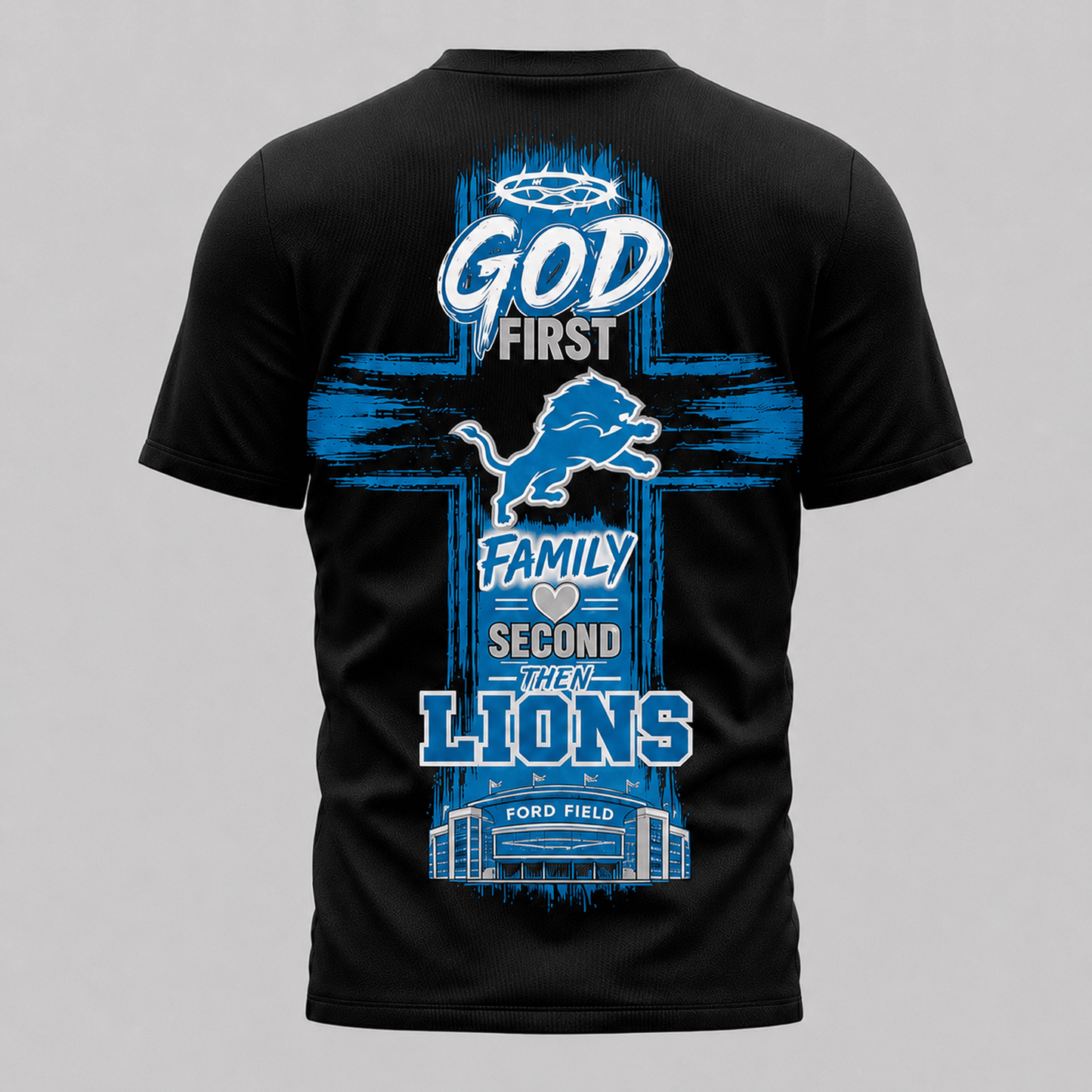 DET x NFL Faith Family Team Pride 3D T-Shirt 0207