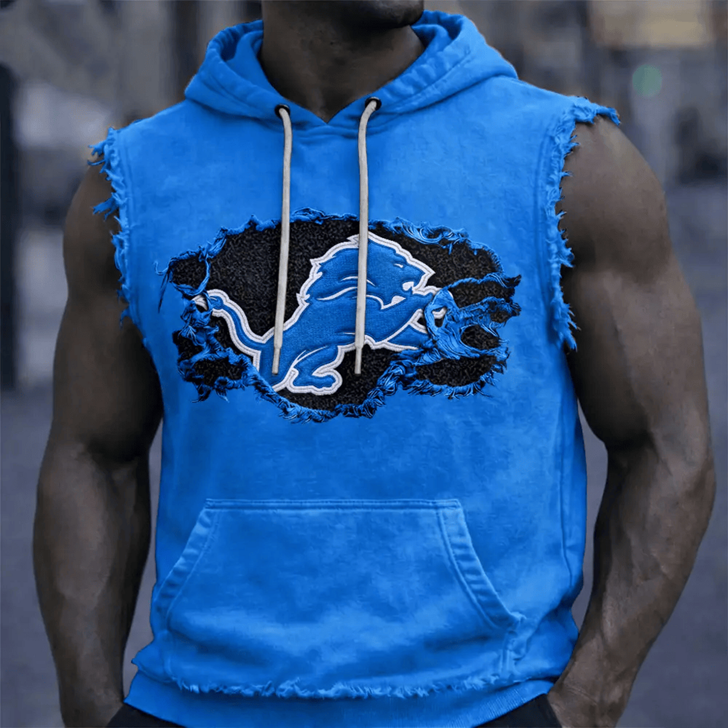 DET x NFL Menƒ??s Sleeveless Hoodie Tank DATND TANTD 280526