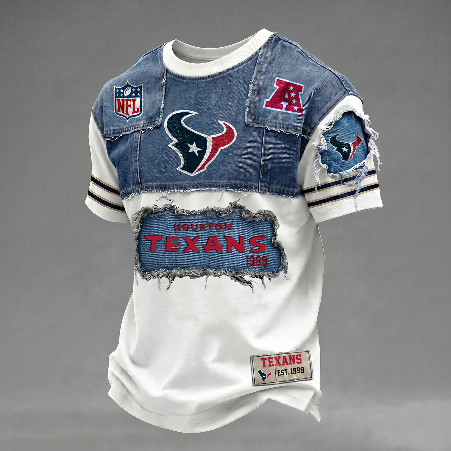 HOU x NFL Patchwork Denim T-Shirt DATND TANTD 080626