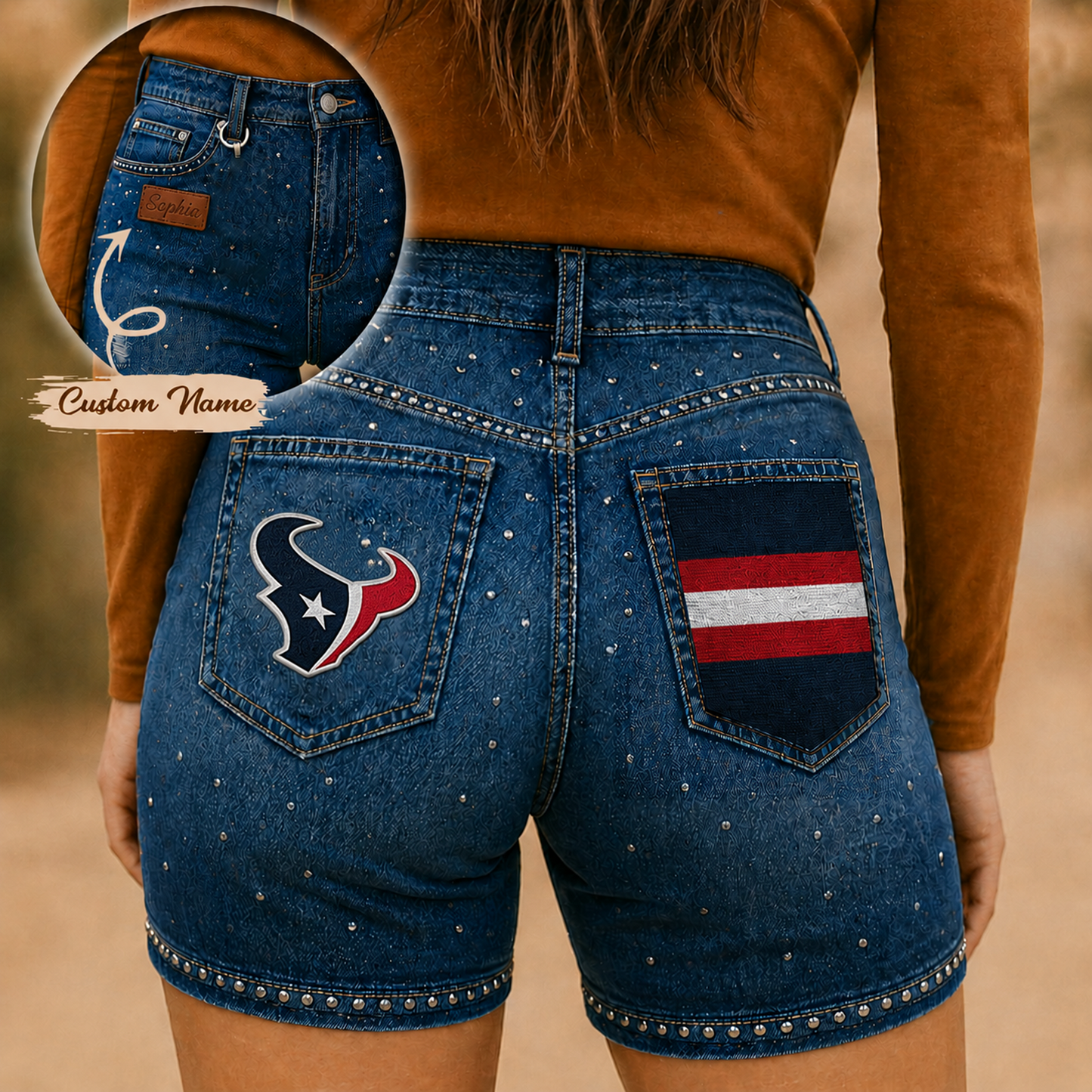 HOU x NFL Premium High Waisted Biker Shorts 0905 DatND DVT