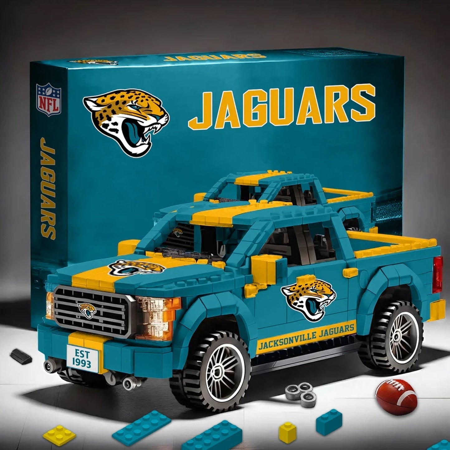 JAC X NFL 3D Racing Truck Model Building Block Set NDT NHM