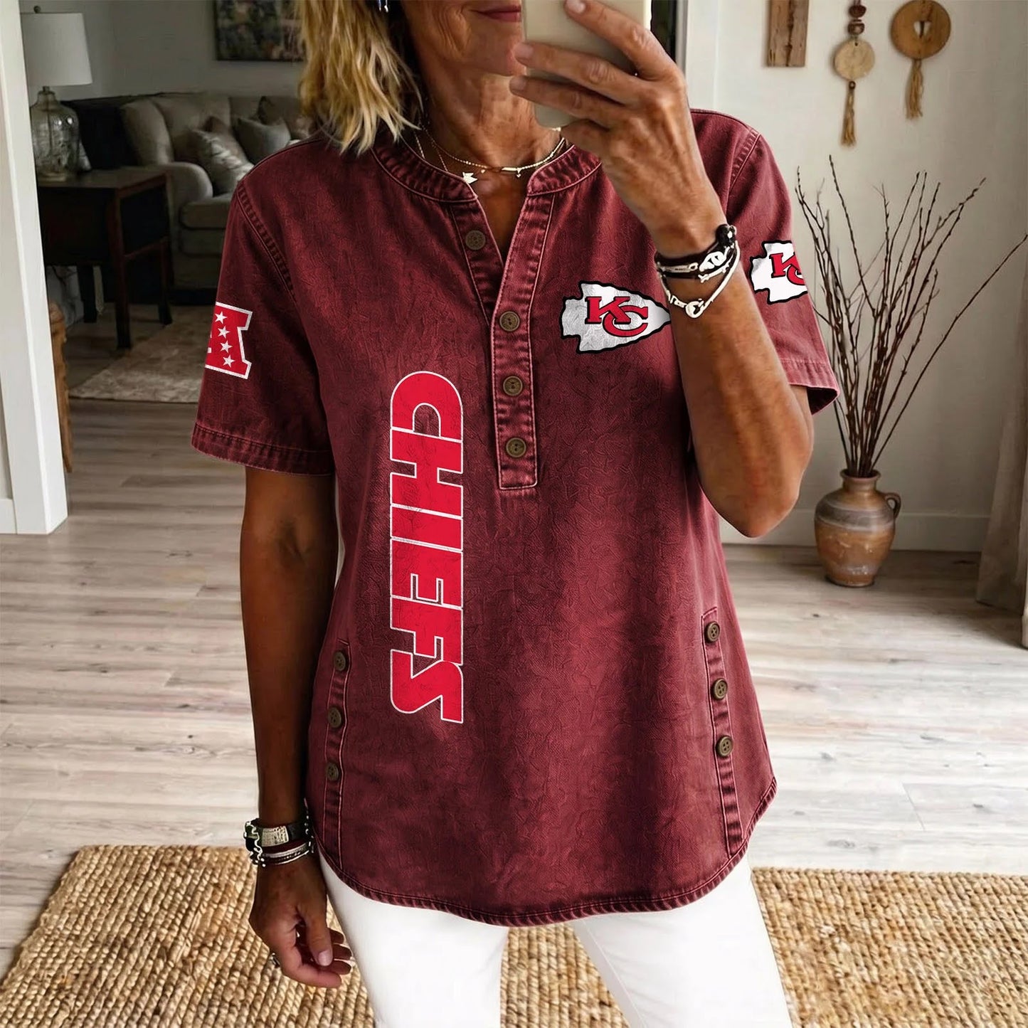KAN x NFL Womenƒ??s Denim Casual Tops DATND LBN 190526