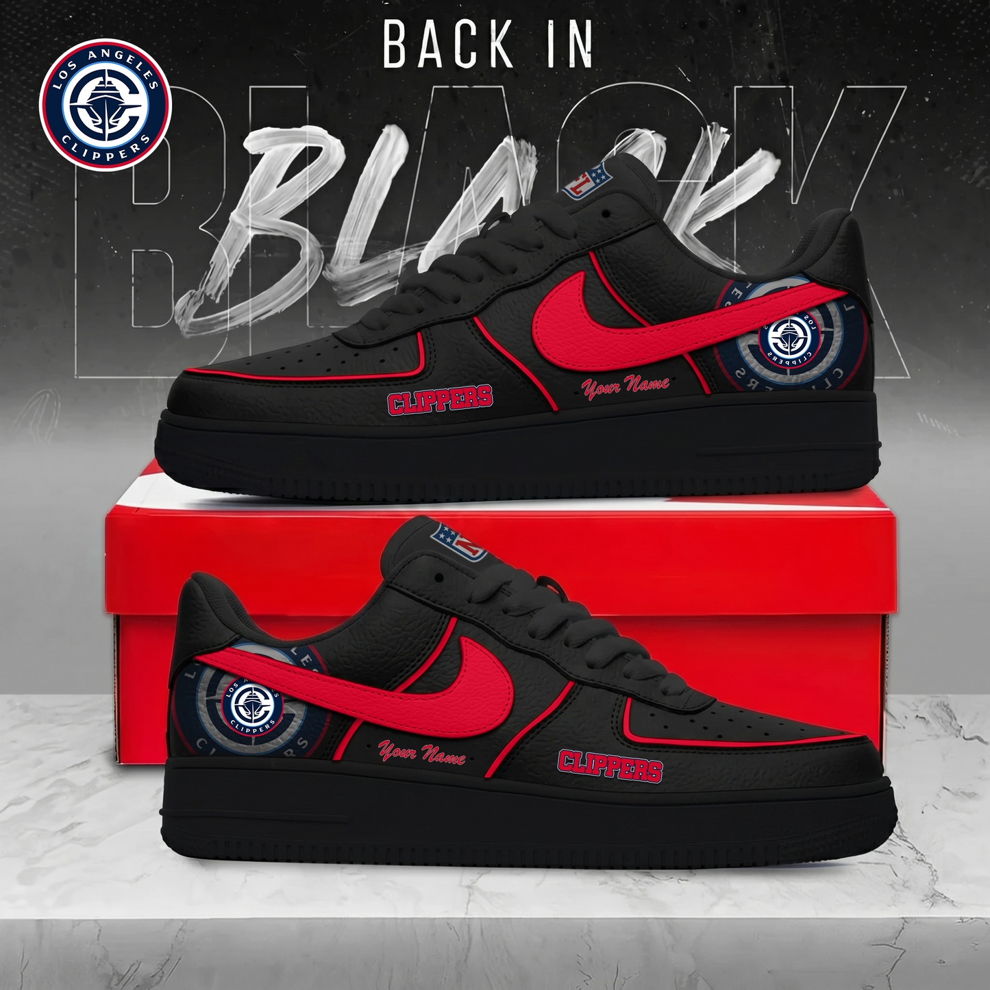 LAC x NBA Back In Black AF1 Sneakers 270626
