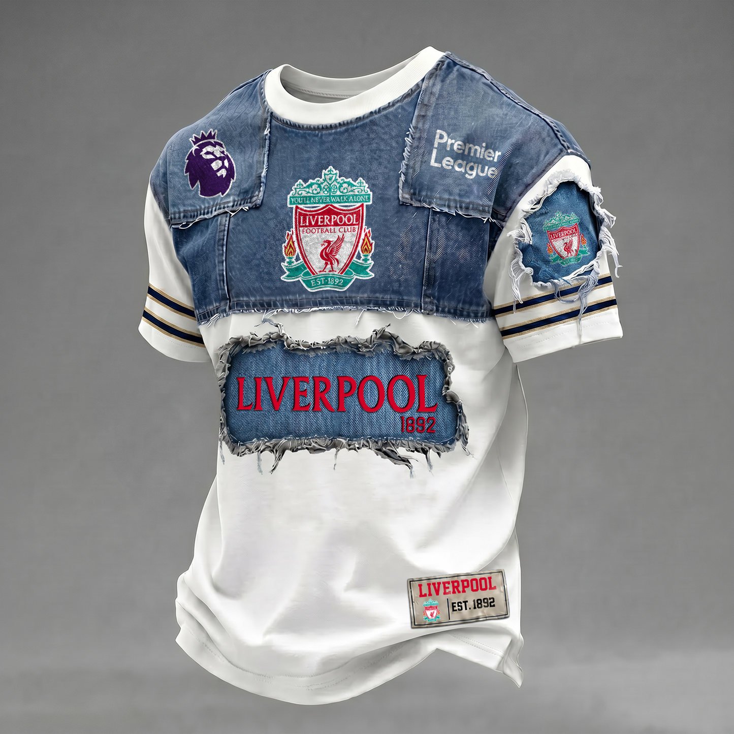 LIV x EPL Patchwork Denim T-Shirt DATND TANTD 090626