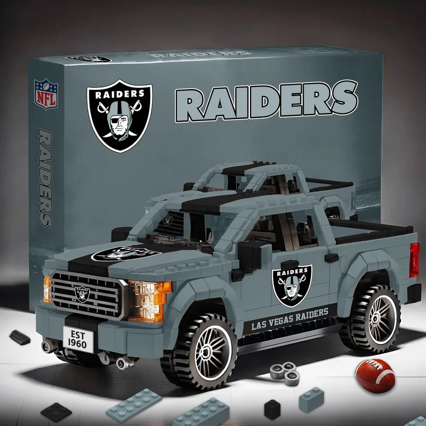 LV X NFL 3D Racing Truck Model Building Block Set NDT NHM