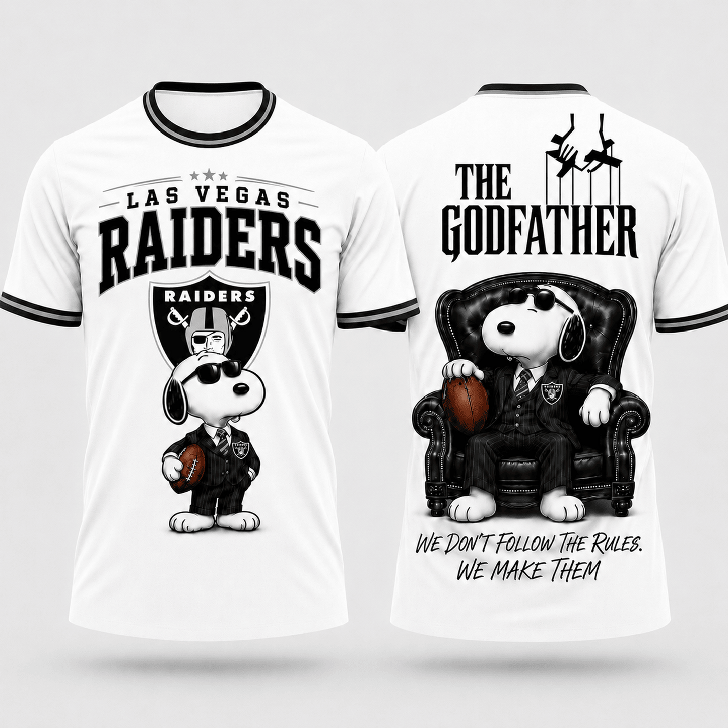 LV x NFL Premium Funny Football Snoopy The Godfather Rule Maker Game Day 3D Shirt 0307