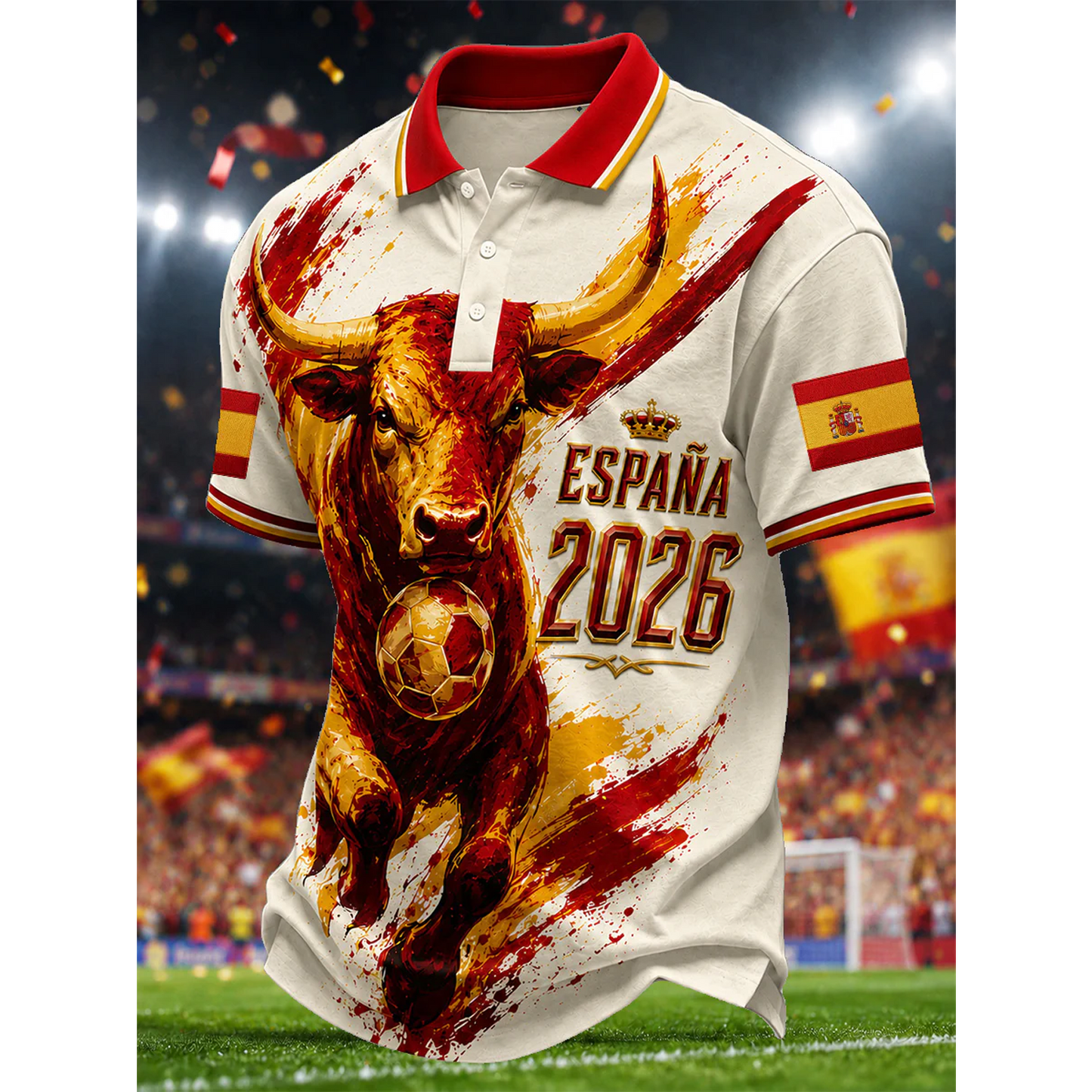 Men's Spanish Football Print Casual Shirt V24 DATND TANTD 050626