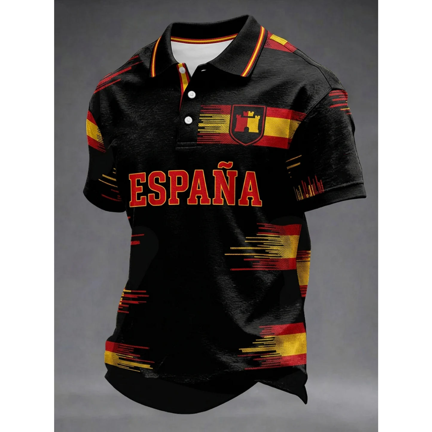 Men's Spanish Football Print Casual Shirt V34 DATND TANTD 050626