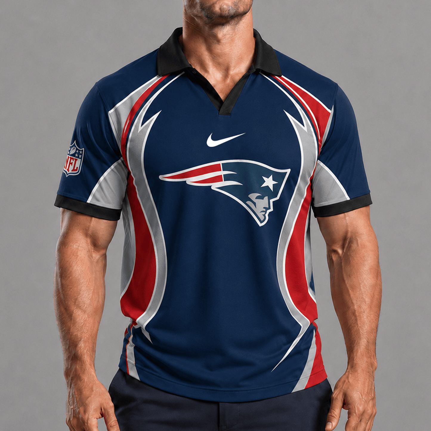 NE x NFL Premium Rugby Polo Shirt 1506