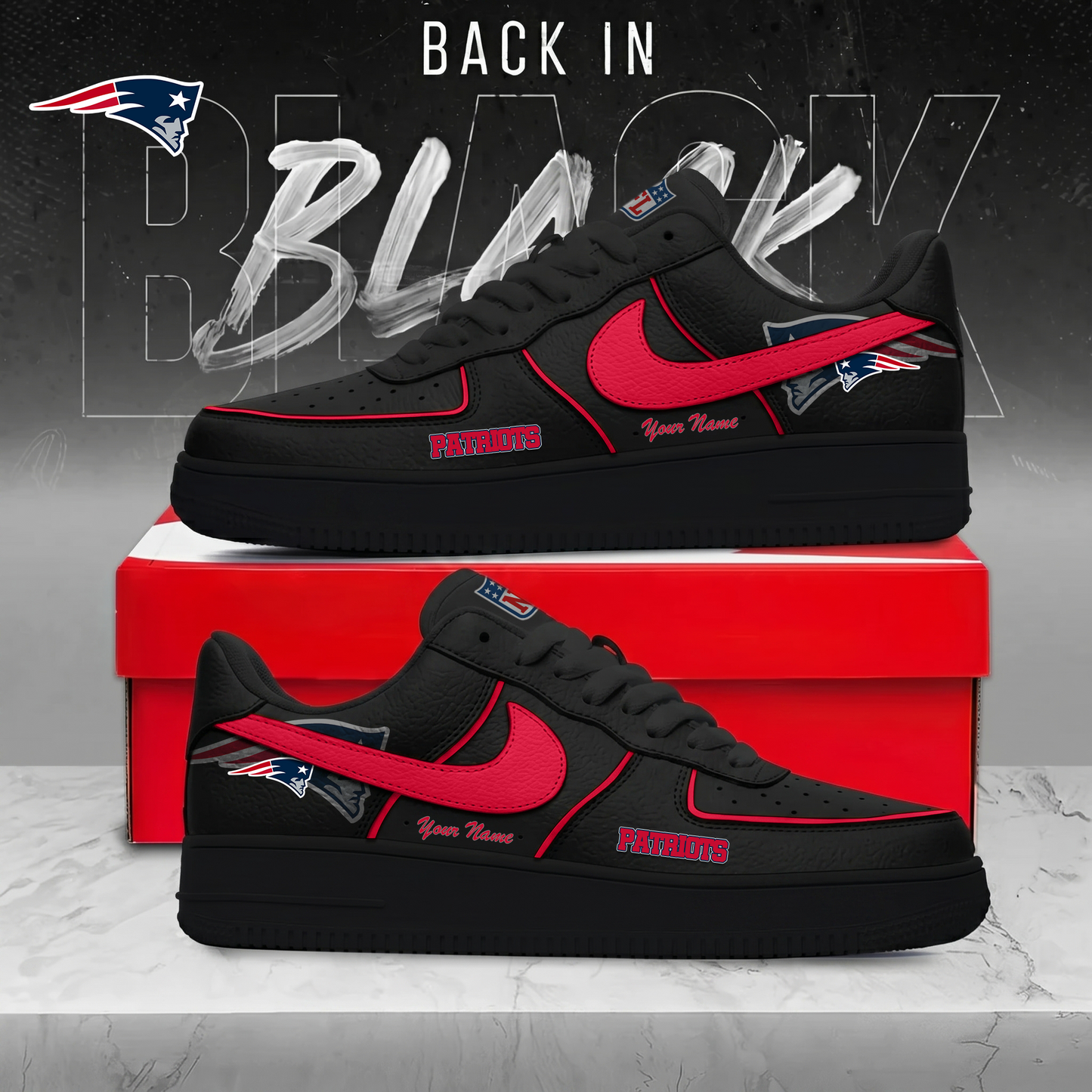 NEP x NFL Back In Black AF1 Sneakers 250626