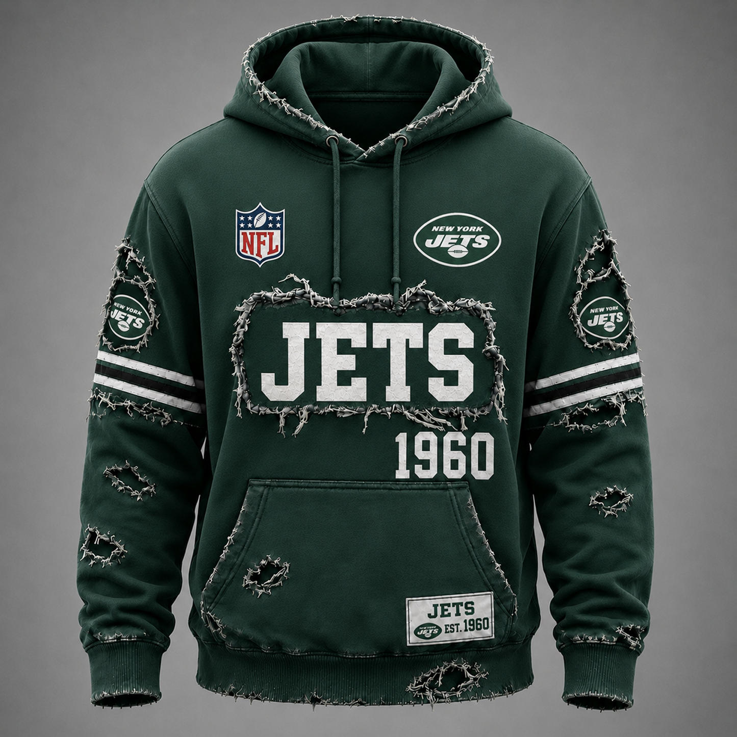 NYJ x NFL Distressed Premium Hoodie 0906 DatND DVT
