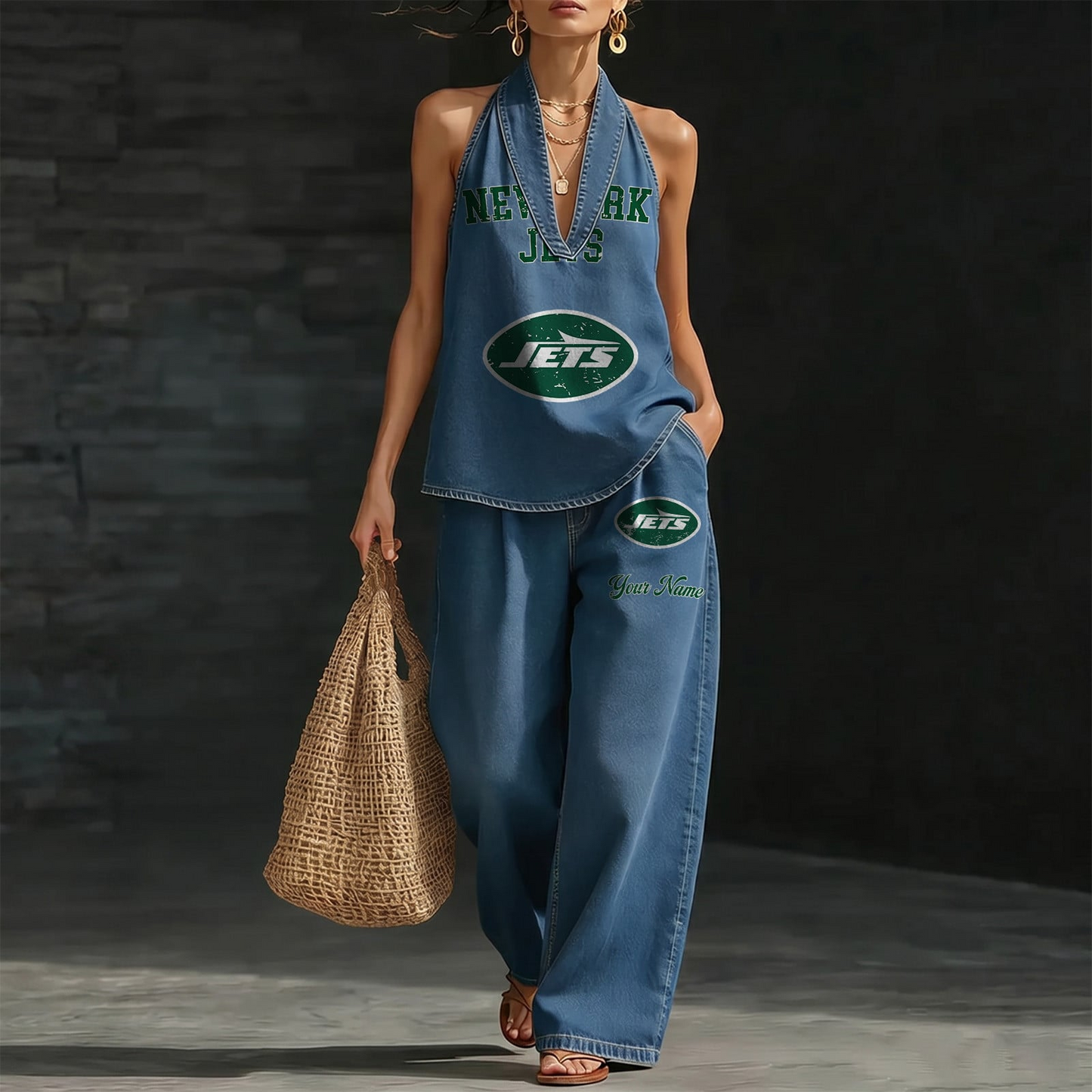NYJ x NFL Women's Vintage Washed Denim Suit DATND TANTD 030626