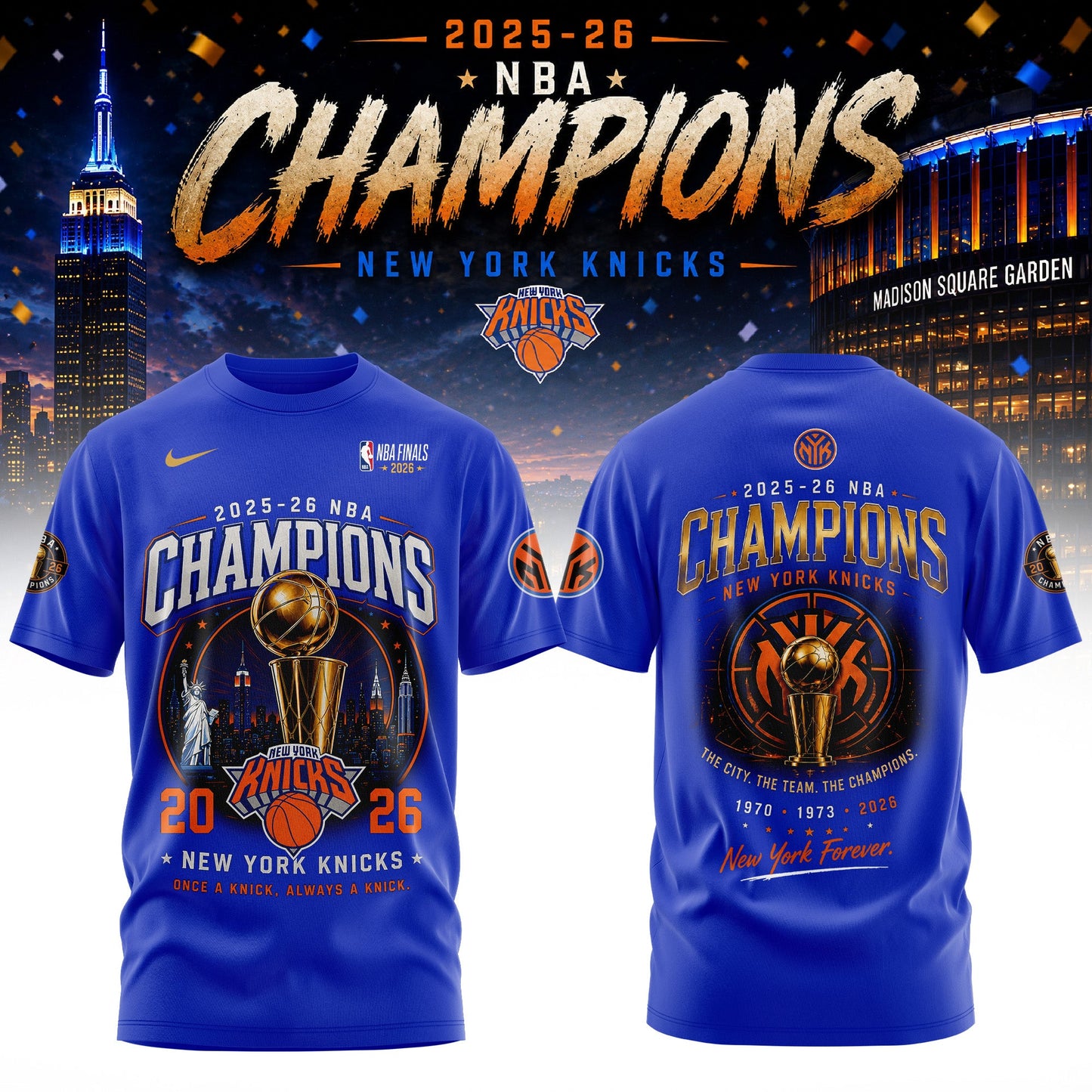 NYK x NBA Finals Champions Luxury V14 Shirt 150626