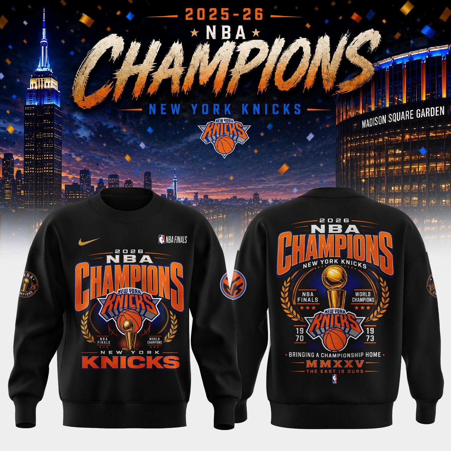 NYK x NBA Finals Champions Luxury V2 Sweatshirt 150626