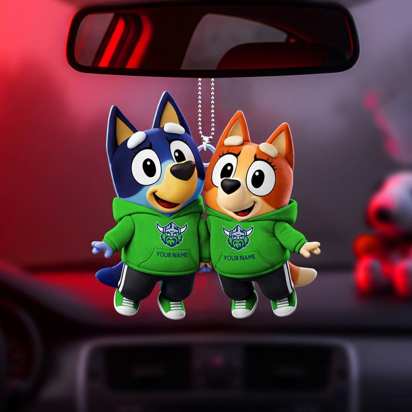 PREMIUM CR X Bluey & Bingo Car Ornament NDT NHM