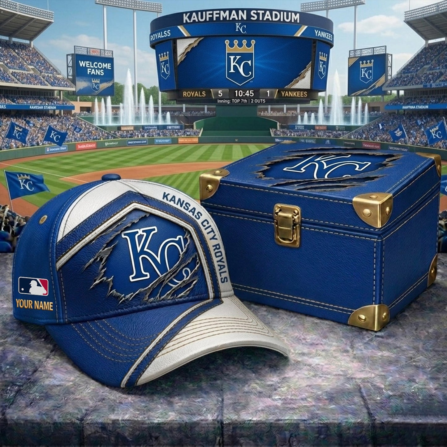 PREMIUM MLB X KCR CRACK CUSTOM NAME HAT NDT NHM 260526