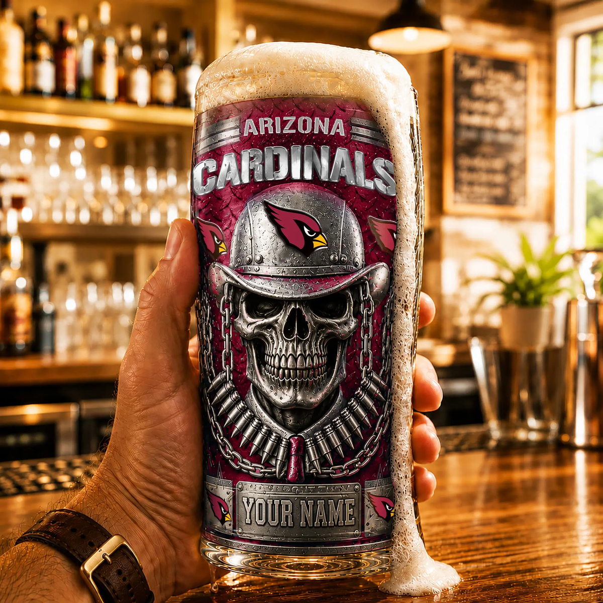 PREMIUM NFL X AC Beer Glass Custom Name Gifts For Fan NDT VHM 020626