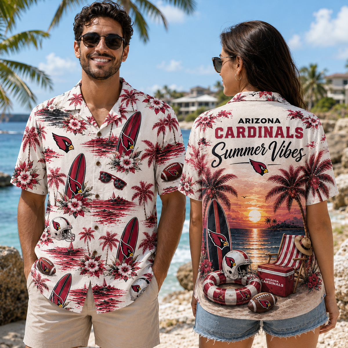 PREMIUM NFL X ARI Summer Vibes Premium Hawaiian Shirt Limited Edition NDT NHM 100626
