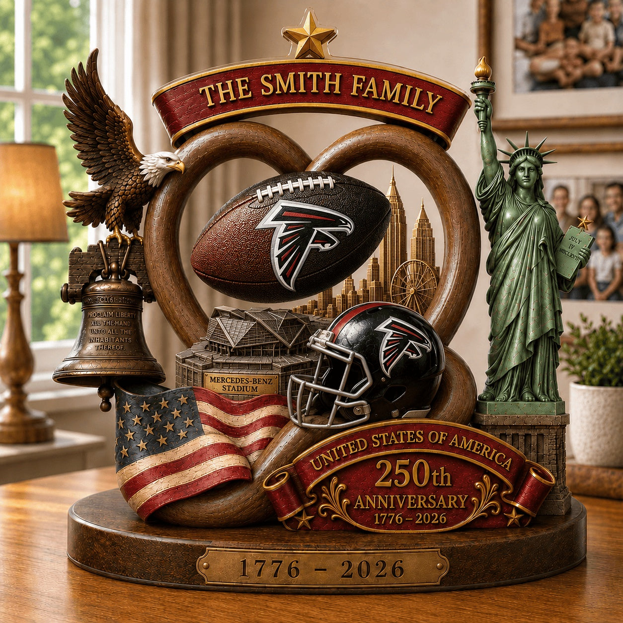 PREMIUM NFL X ATL Team Mix 250th Anniversary Acrylic Block Plaque Custom Name 120626