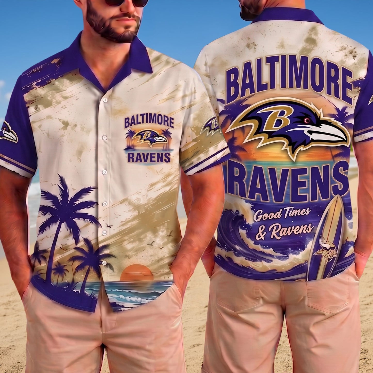 PREMIUM NFL X BAL LUXURY BEACH VIBES TEAM HAWAIIAN SHIRT 020726