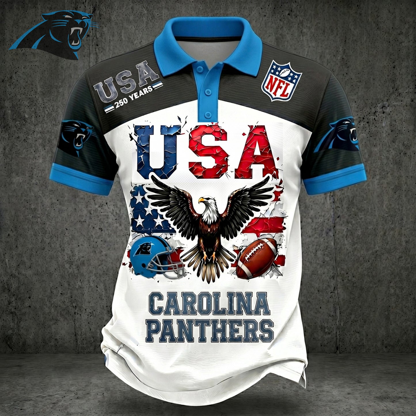 PREMIUM NFL X CAR 250TH Anniversary LUXURY POLO Shirt Shirt 170626