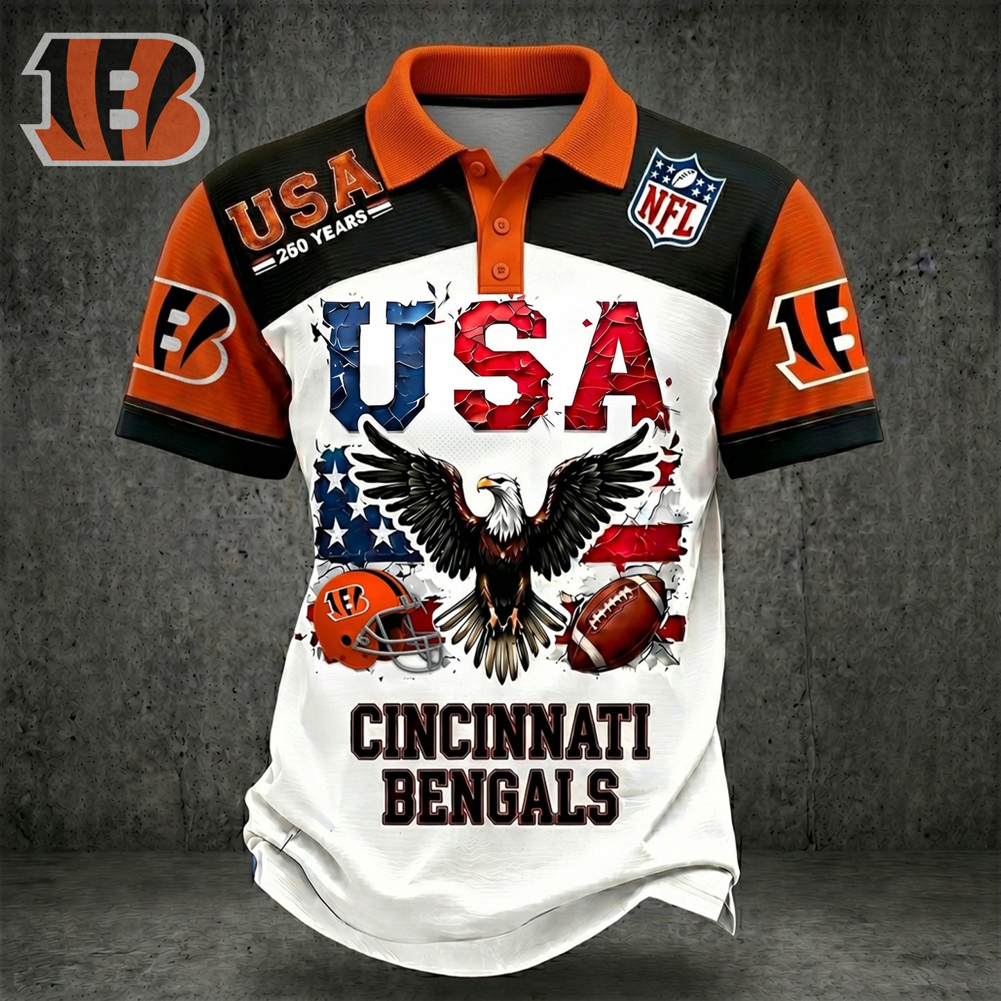 PREMIUM NFL X CIN 250TH Anniversary LUXURY POLO Shirt Shirt 170626