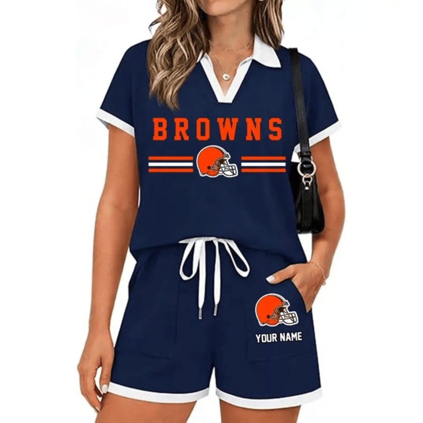 PREMIUM NFL X CLE Retro Athletic Contrast Polo Set FOR SUMMER HOLIDAY NDT NHM 100626
