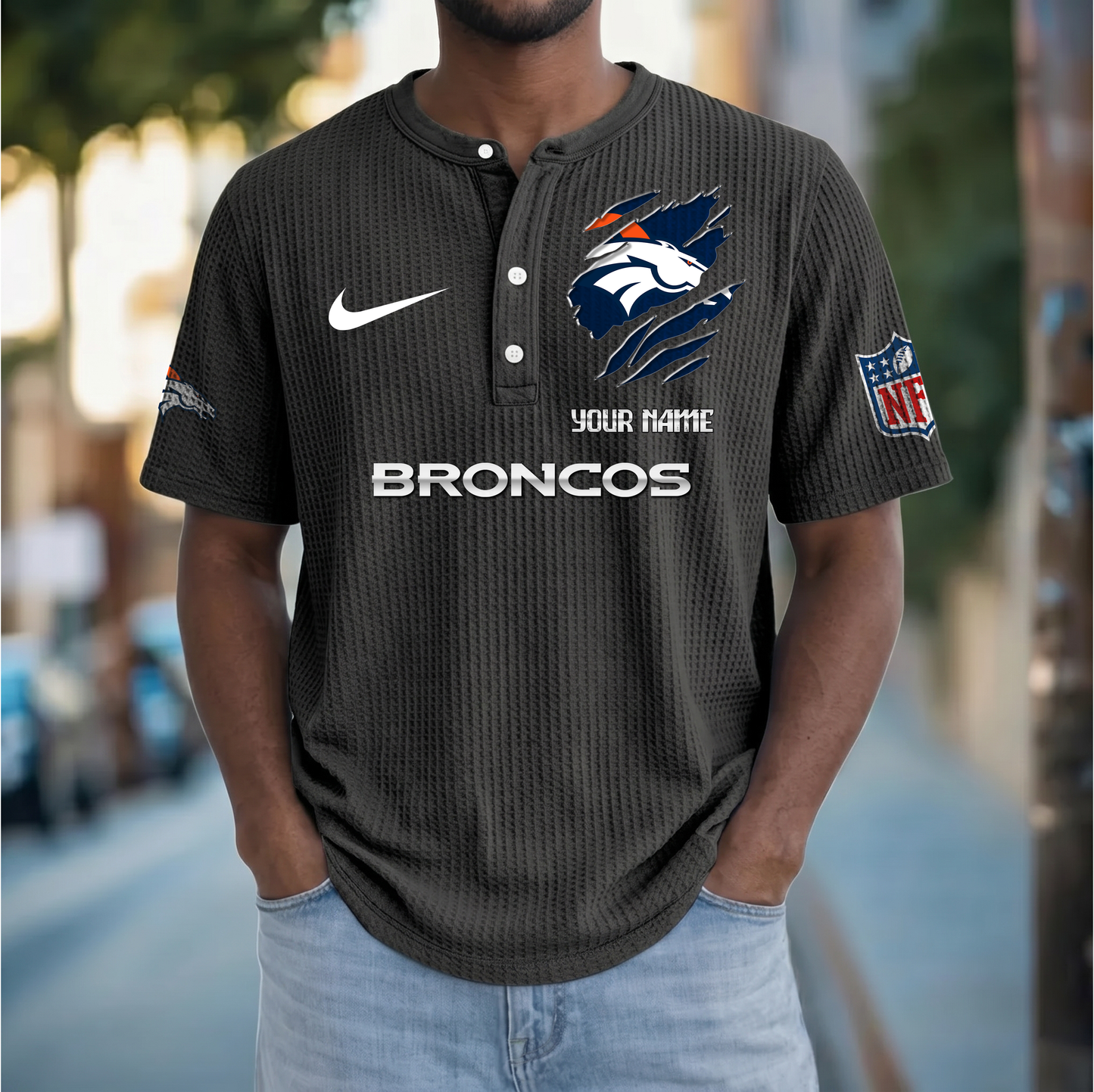 PREMIUM NFL X DB Crew neck button Henry Shirt Limited Editions NDT VHM 230426