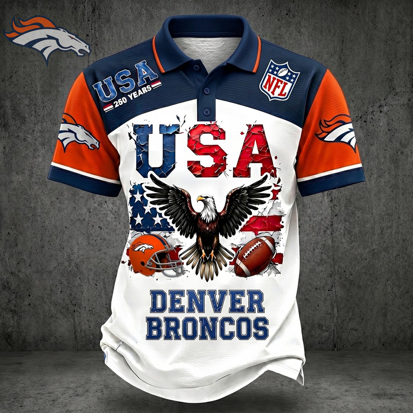 PREMIUM NFL X DEN 250TH Anniversary LUXURY POLO Shirt Shirt 170626