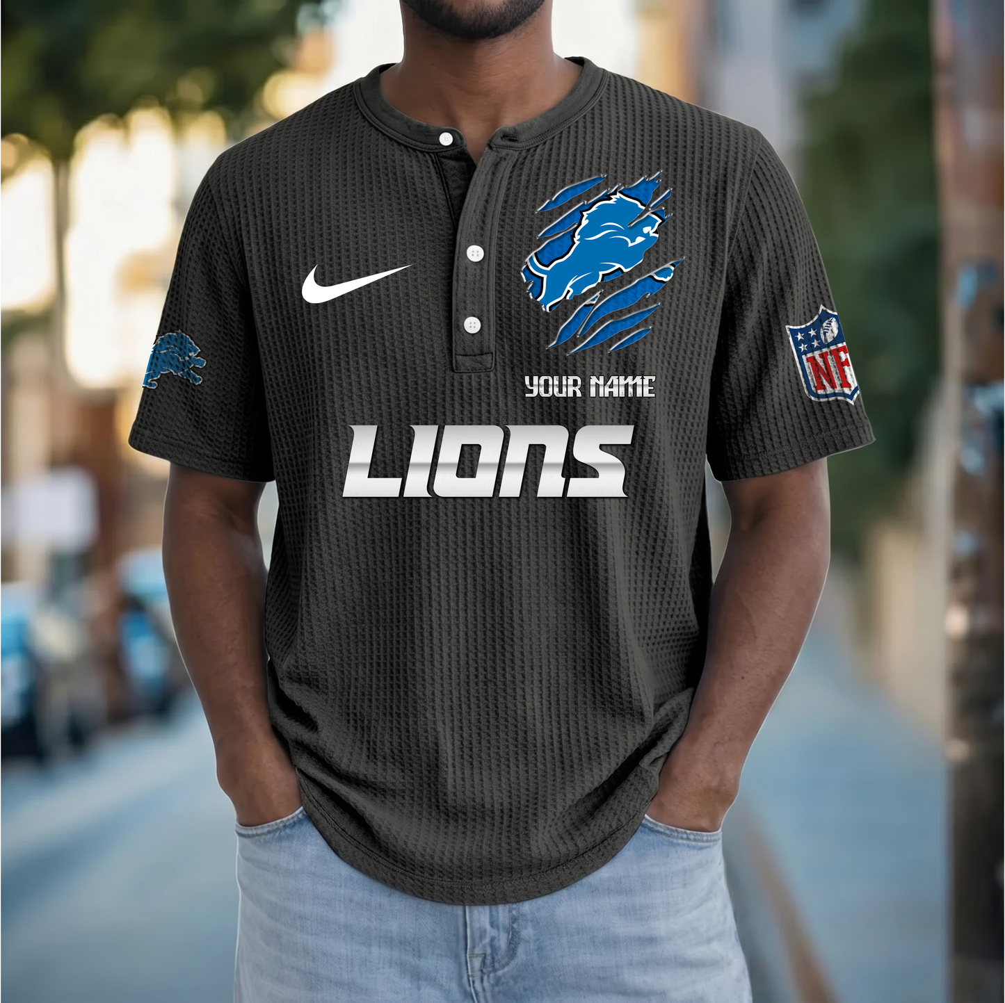 PREMIUM NFL X DL Crew neck button Henry Shirt Limited Editions NDT VHM 230426