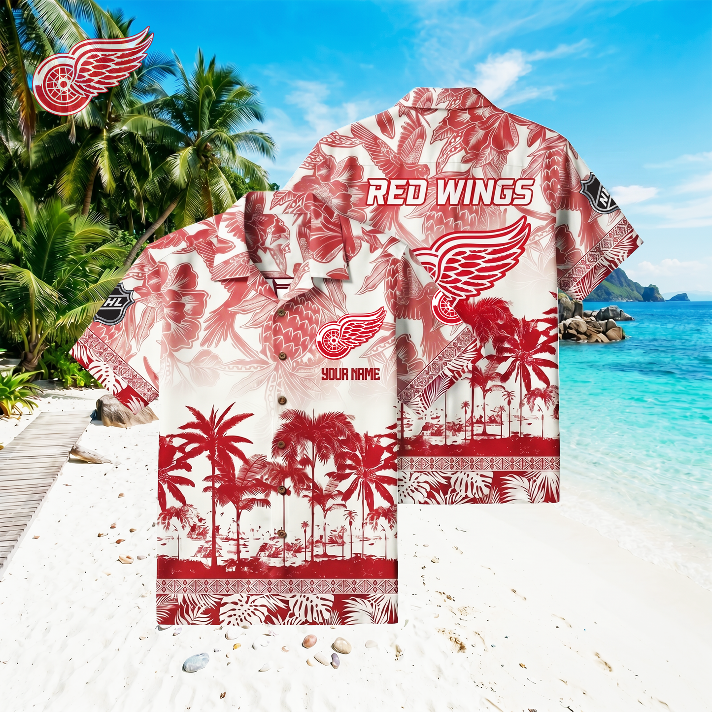 PREMIUM NHL X DRW Floral With Parrots Hawaiian Shirt NDT VHM 060526