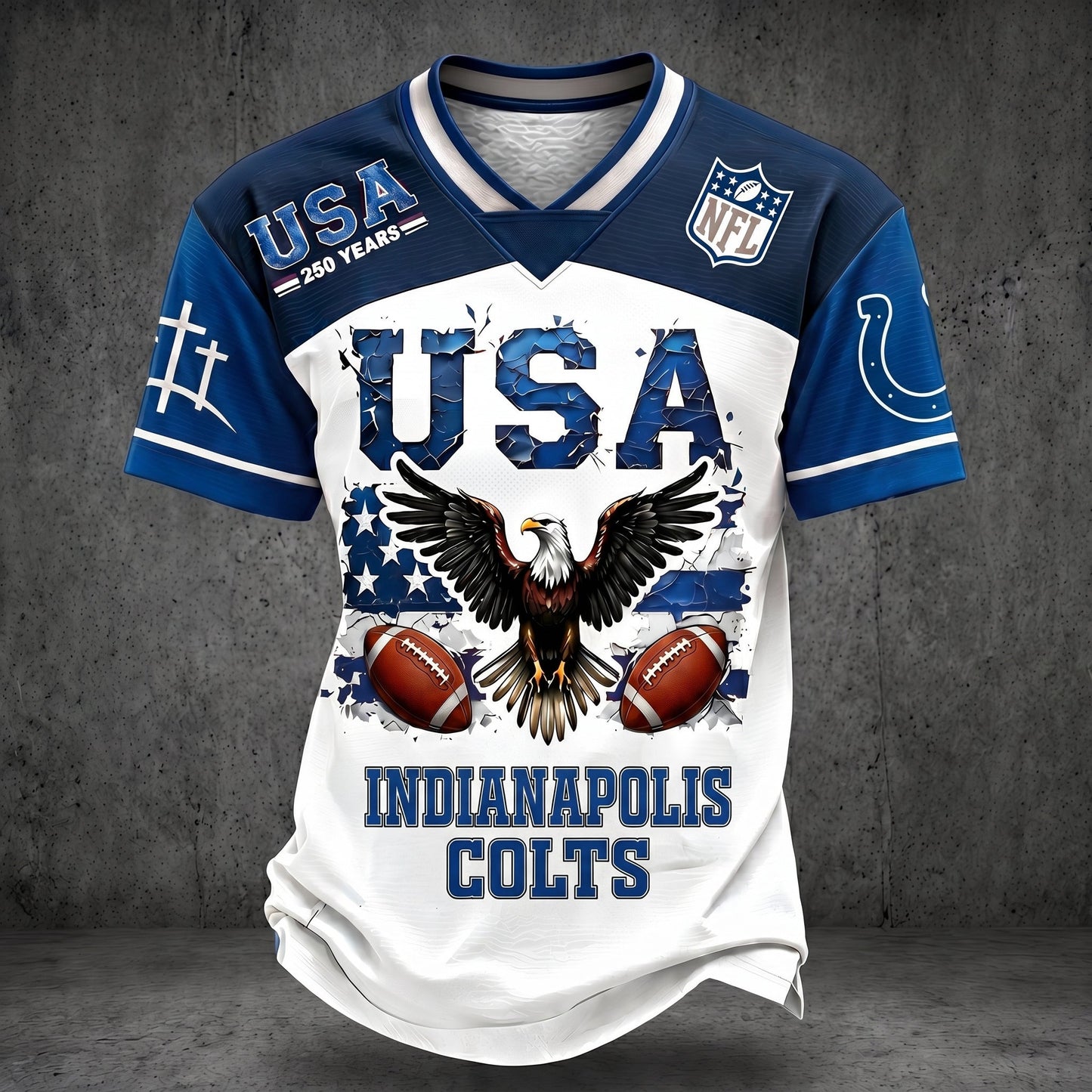 PREMIUM NFL X IC 250TH anniversary LUXURY V-Neck T- Shirt 130626