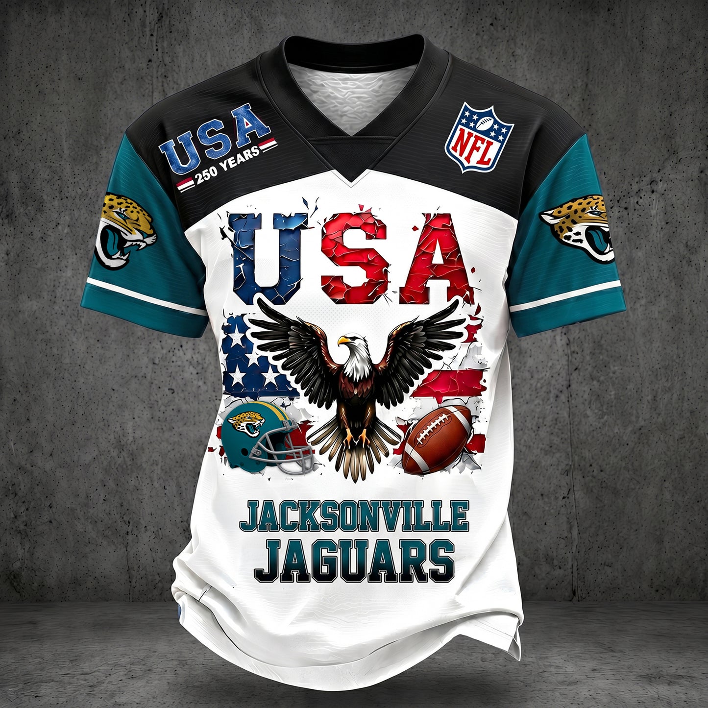 PREMIUM NFL X JAC LUXURY V-Neck 250 Years Of T- Shirt 160626