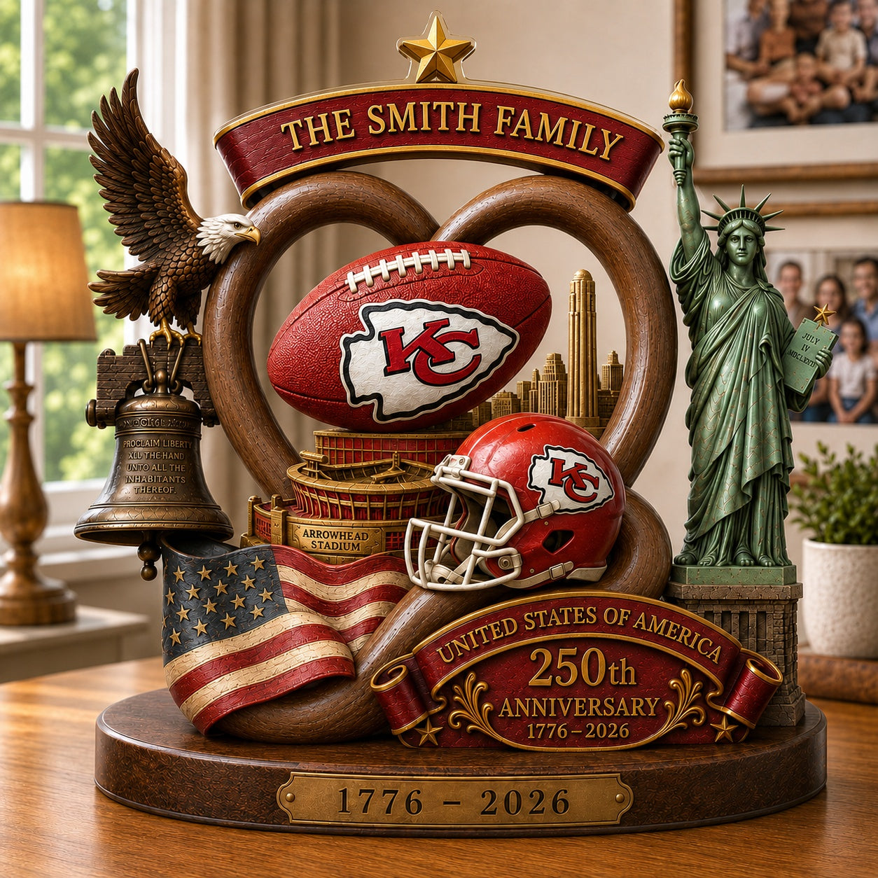 PREMIUM NFL X KC Team Mix 250th Anniversary Acrylic Block Plaque Custom Name 120626