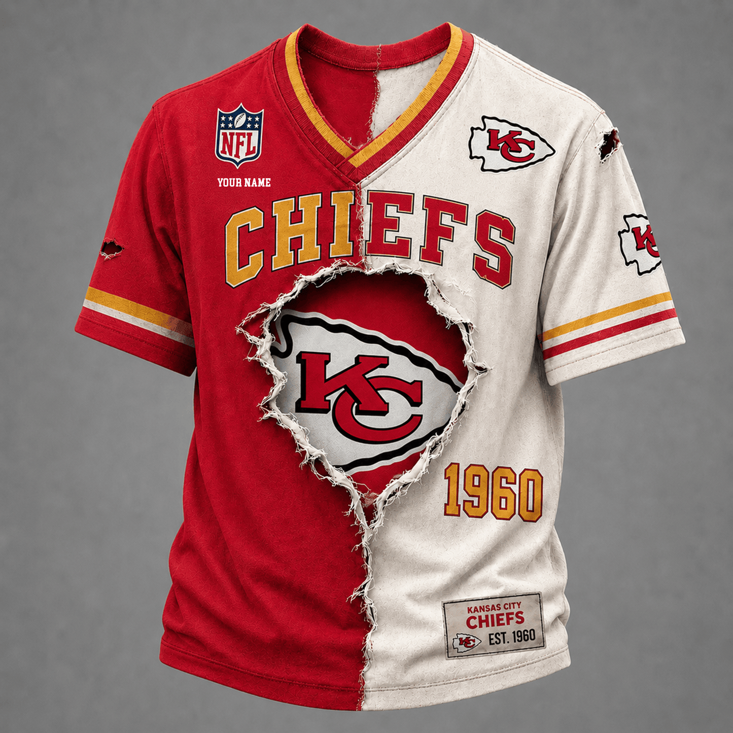 PREMIUM NFL X KCC GAME DAY V-Neck T Shirt FOR SUMMER HOLIDAY NDT VHM 050626