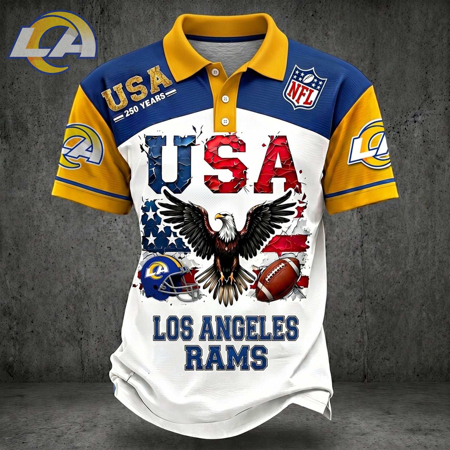 PREMIUM NFL X LAR 250TH Anniversary LUXURY POLO Shirt Shirt 170626