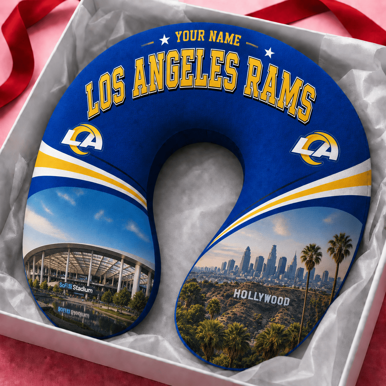 PREMIUM NFL X LAR Special New Neck Pillow Custom Name 100626