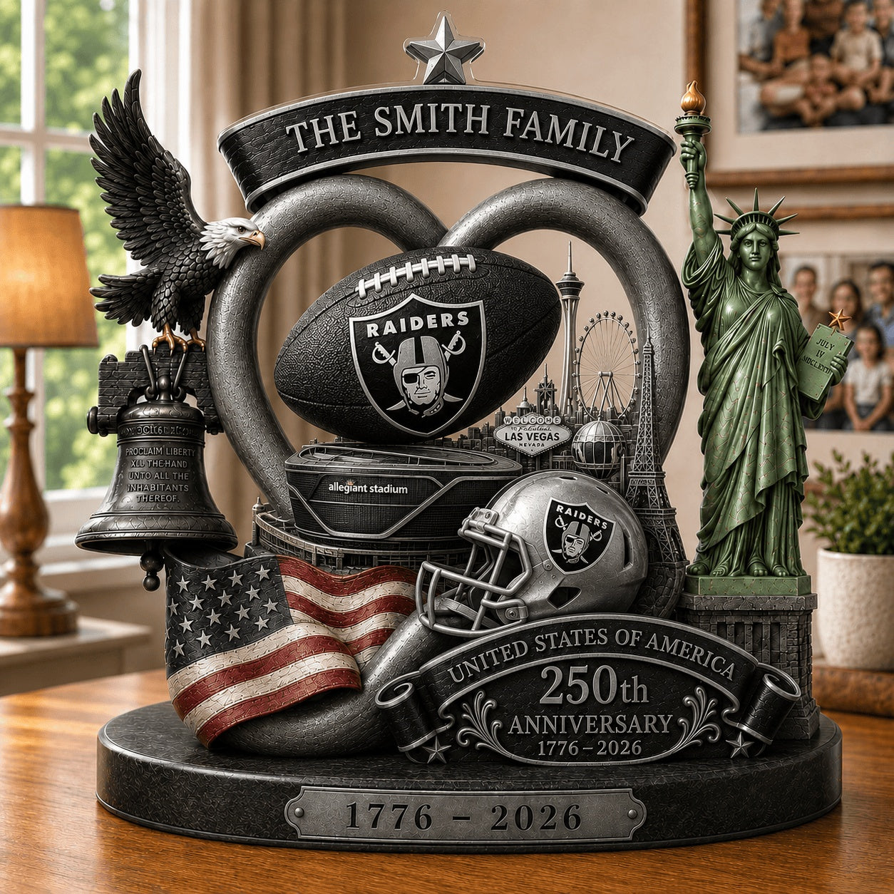 PREMIUM NFL X LV Team Mix 250th Anniversary Acrylic Block Plaque Custom Name 120626