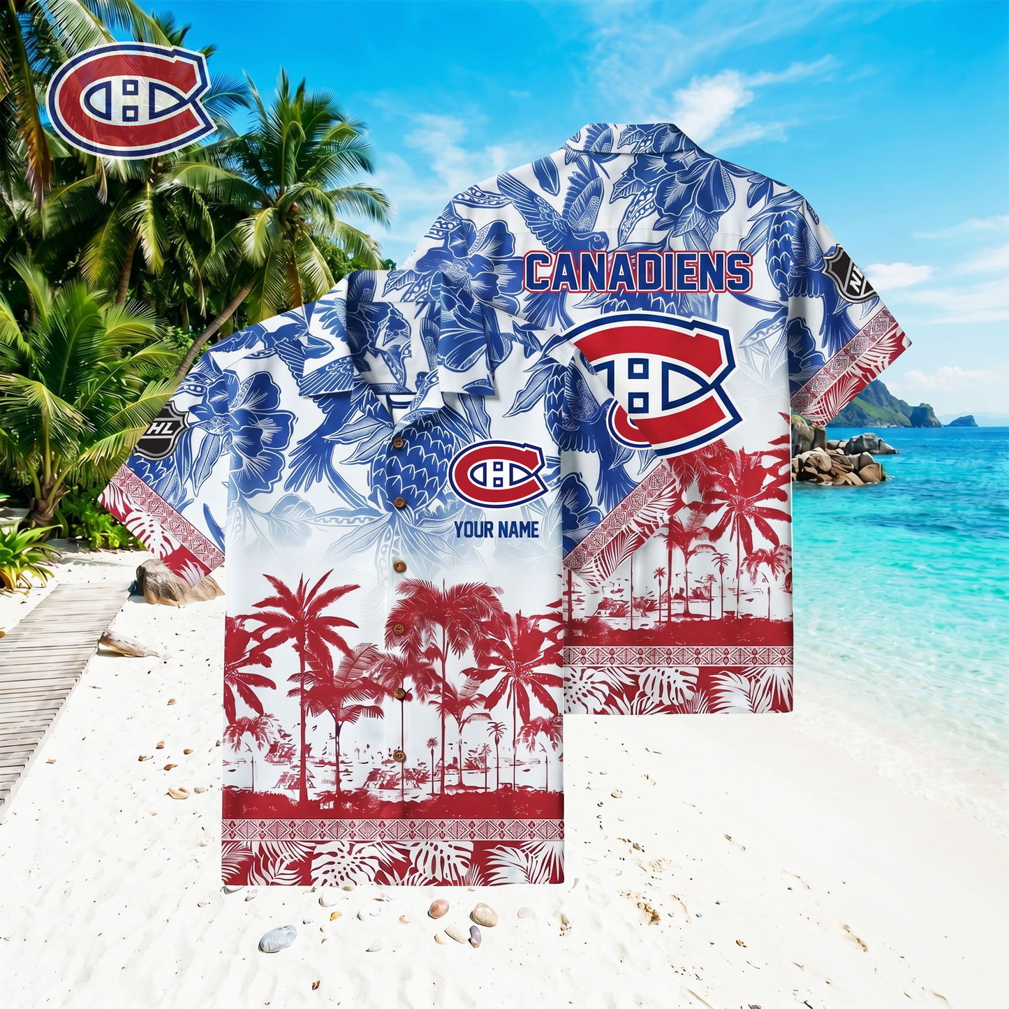 PREMIUM NHL X MC Floral With Parrots Hawaiian Shirt NDT VHM 060526