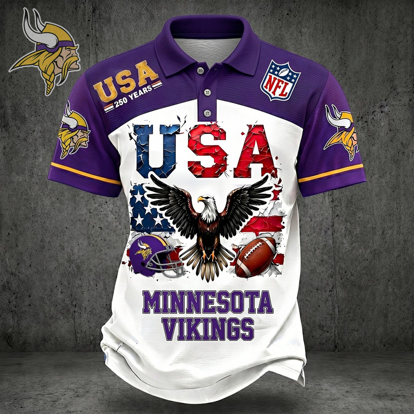 PREMIUM NFL X MIN 250TH Anniversary LUXURY POLO Shirt Shirt 170626