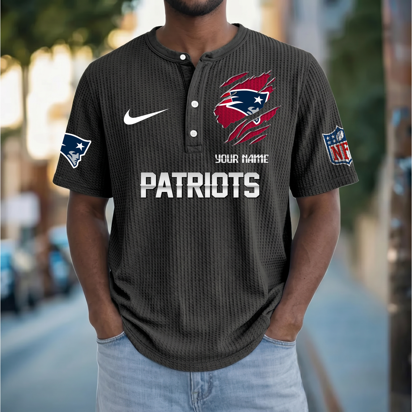 PREMIUM NFL X NEP Crew neck button Henry Shirt Limited Editions NDT VHM 230426