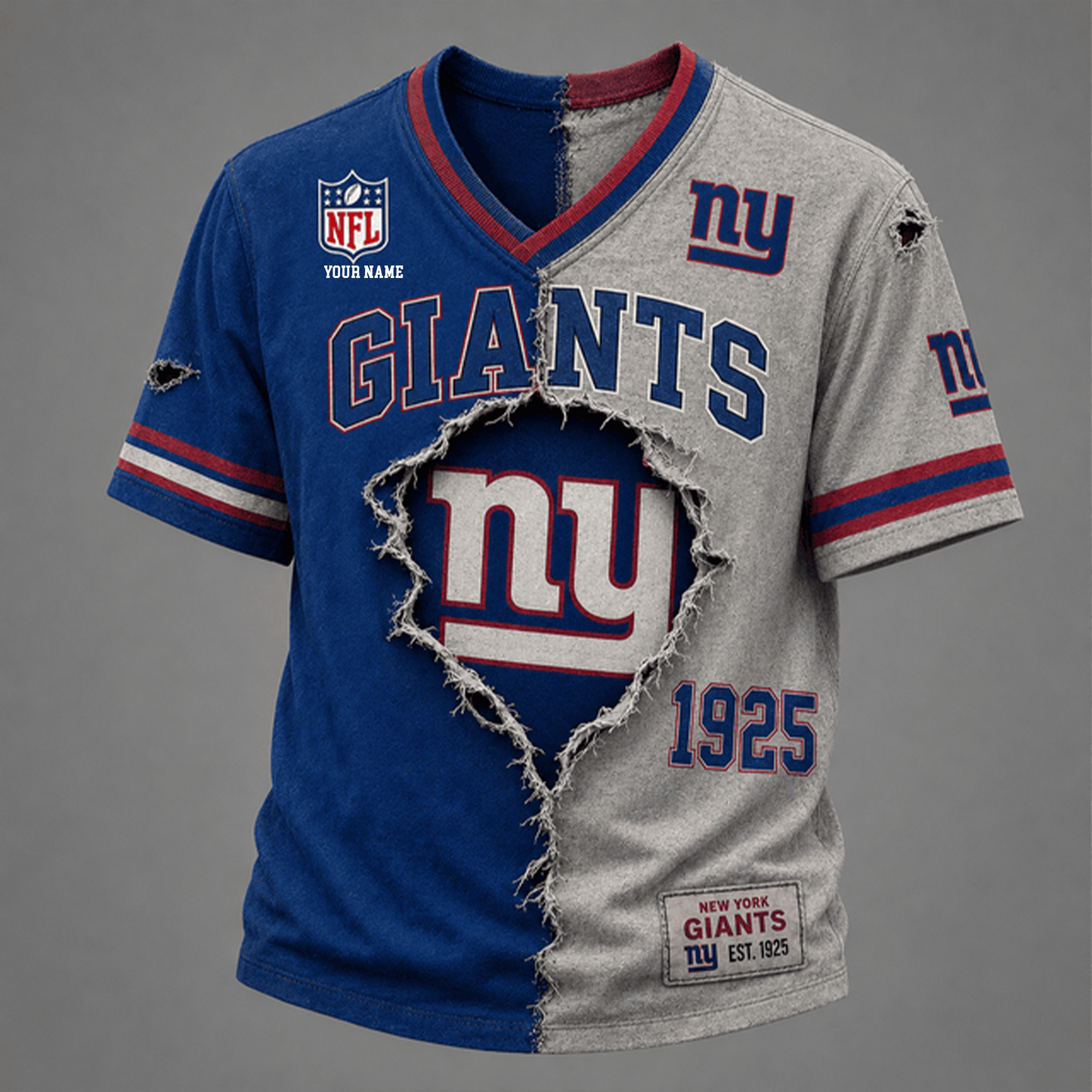PREMIUM NFL X NYG GAME DAY V-Neck T Shirt FOR SUMMER HOLIDAY NDT VHM 050626